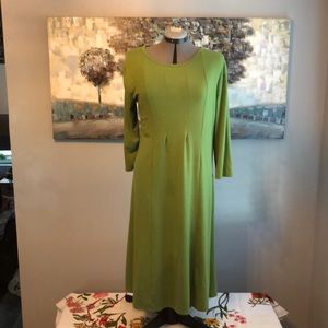 Pea green long sleeve cotton casual dress NWOT (xl. Fits like a 12)